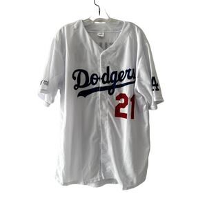 LA Los Angeles Dodgers Walker Buehler MLB SGA Button Up Jersey Unused XL